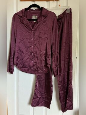 Victoria’s Secret satin burgundy pyjama set